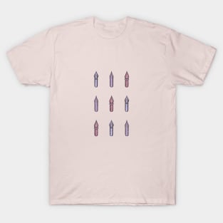 Nine Dip Pen Nibs (Dusty Rose Palette) T-Shirt
